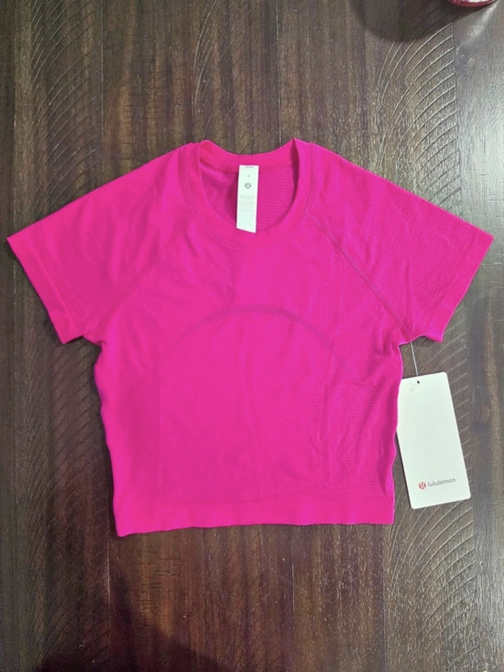 lululemon Swiftly Tech Cropped Short Sleeve 2.0 Pink Size 4
